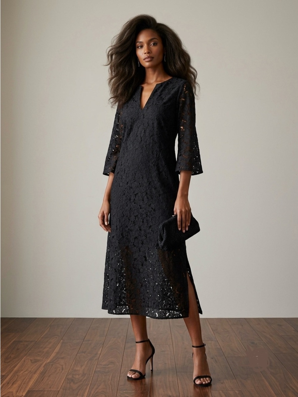 NEW Tuckernuck V Neck Lace Jamie Dress In Black Size Small